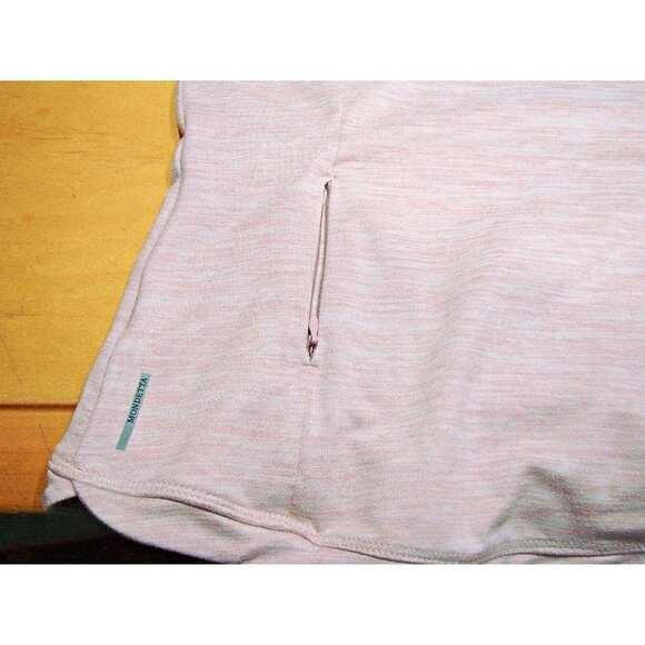 Mondetta Pullover Top Jacket Pink Heather 1/4 Zip Thumb Holes Ruching Size S/M - Picture 11 of 12